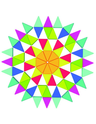 TOOKY TOY  Puzzle Ośmiokątne Drewniana Mozaika Edukacyjna (73el.)