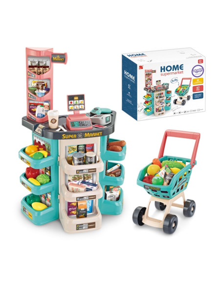 WOOPIE Sklep Supermarket i Wózek Koszyk Sklepowy Kasa Waga Skaner 47 akc