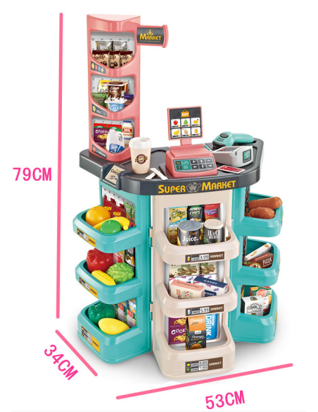 WOOPIE Sklep Supermarket i Wózek Koszyk Sklepowy Kasa Waga Skaner 47 akc