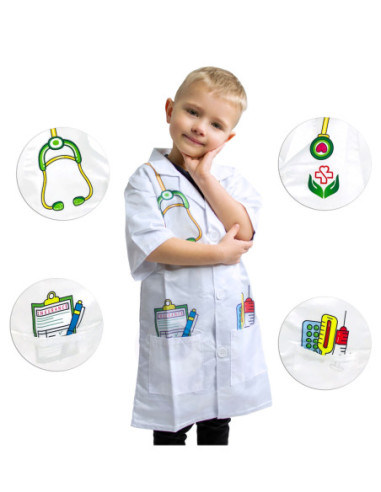 WOOPIE Ubranko Strój Lekarza Doktora dla Dzieci do ok. 120 cm