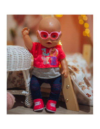 WOOPIE Modne Ubranko dla Lalki LOVE Okulary Buciki 43-46 cm
