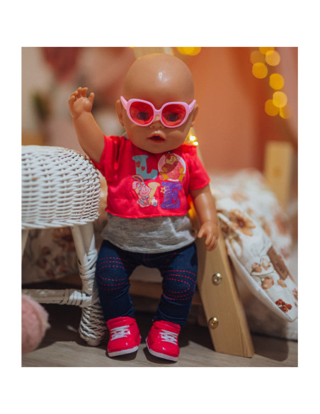 WOOPIE Modne Ubranko dla Lalki LOVE Okulary Buciki 43-46 cm