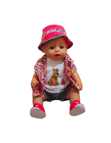 WOOPIE Kolorowe Ubranko dla Lalki Piesek Kurteczka Czapeczka 43-46 cm