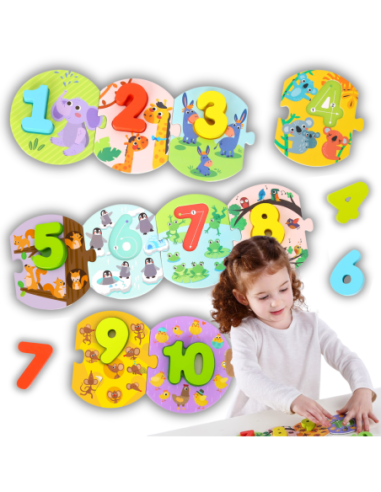 TOOKY TOY Edukacyjne Puzzle Układanka Nauka Liczenia