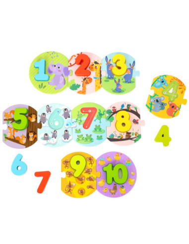 TOOKY TOY Edukacyjne Puzzle Układanka Nauka Liczenia