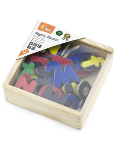 VIGA Drewniane Magnetyczne literki Magnes Uczymy się Pisać
