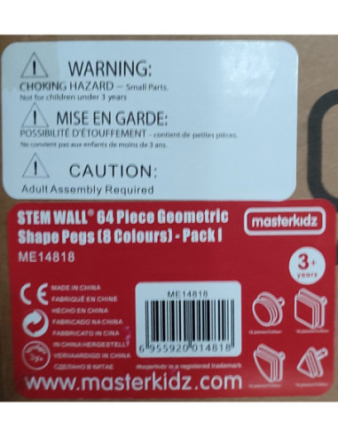 MASTERKIDZ Zestaw Kołeczki w kształcie figur geometrycznych 64szt do tablic STEM