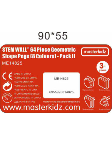 MASTERKIDZ Zestaw Kołeczki w kształcie figur geometrycznych 64szt do tablic STEM