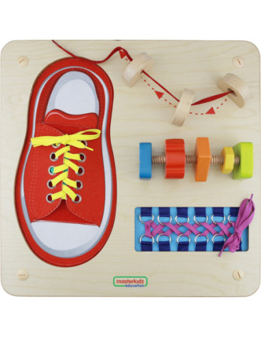 MASTERKIDZ Tablica Edukacyjna - Zręczność Manualna Sznurowanie