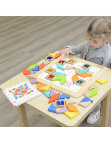 MASTERKIDZ Układanka Mozaika Nauka Kolorów i Kształtów Tangram