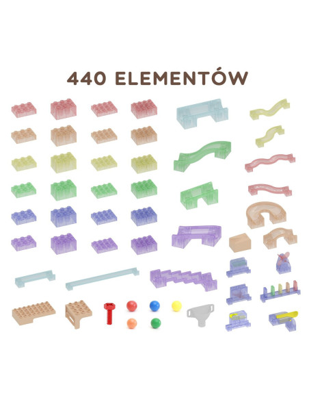 MASTERKIDZ Zestaw Konstrukcyjny Tor dla Piłek Tablica STEM 440elementów