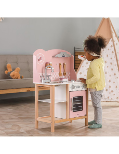 VIGA PolarB Kuchnia z Akcesoriami Silver - Pink