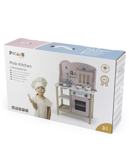 VIGA PolarB Kuchnia z Akcesoriami Silver - Pink