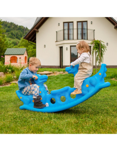 WOOPIE Bujak Wieloosobowy Dino Huśtawka Równoważna Niebieska