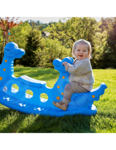 WOOPIE Bujak Wieloosobowy Dino Huśtawka Równoważna Niebieska