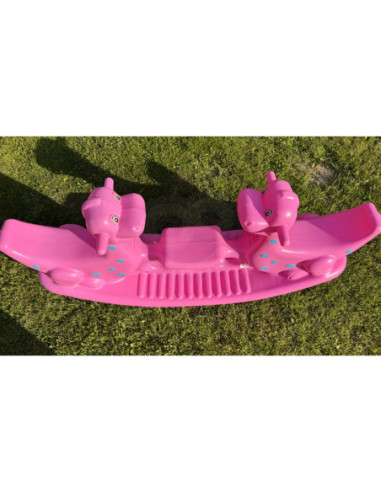 WOOPIE Bujak Wieloosobowy Dino Huśtawka Równoważna Różowa
