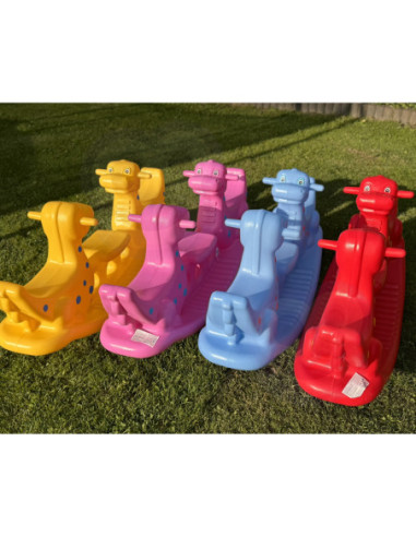 WOOPIE Bujak Wieloosobowy Dino Huśtawka Równoważna Różowa