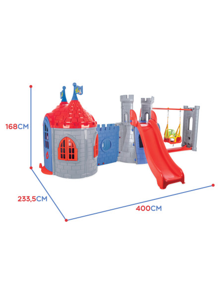 WOOPIE Plac Zabaw 3w1 Zamek Zjeżdżalnia Huśtawka