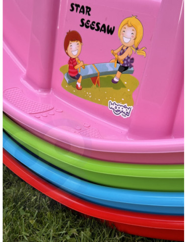 WOOPIE Bujak Wieloosobowy STAR Huśtawka Równoważna Różowa