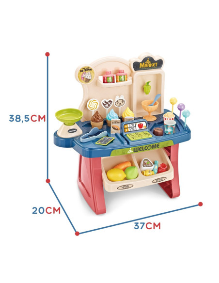 WOOPIE Sklep Supermarket Wózek na Zakupy Lody Słodycze + 40 Akc.