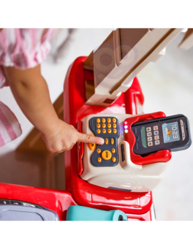 WOOPIE Supermarket z Wózkiem Sklepowym Waga Kasa Skaner + 48 Akcesoriów