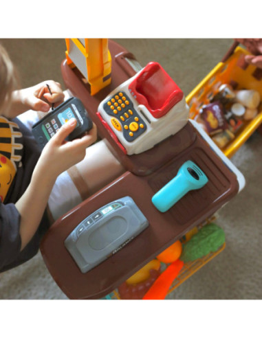 WOOPIE Supermarket z Wózkiem Waga Kasa Skaner + 48 Akcesoriów