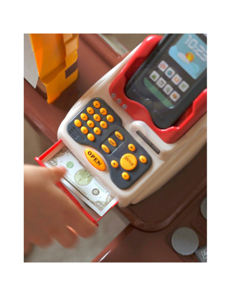 WOOPIE Supermarket z Wózkiem Waga Kasa Skaner + 48 Akcesoriów