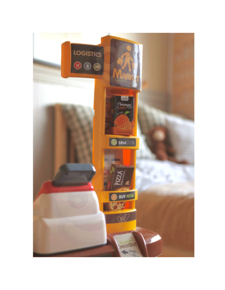 WOOPIE Supermarket z Wózkiem Waga Kasa Skaner + 48 Akcesoriów