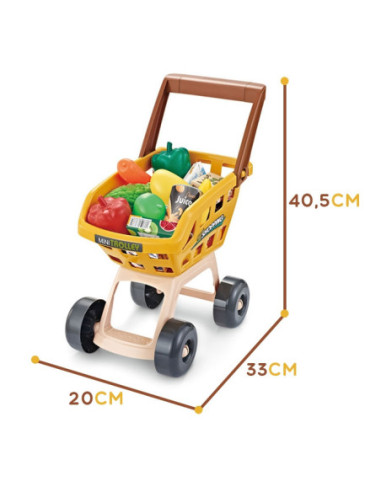 WOOPIE Supermarket z Wózkiem Waga Kasa Skaner + 48 Akcesoriów