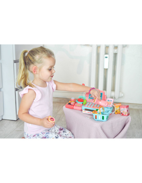 WOOPIE Kasa Sklepowa Dla Dzieci Skaner Waga Mikrofon + 24 Akc.