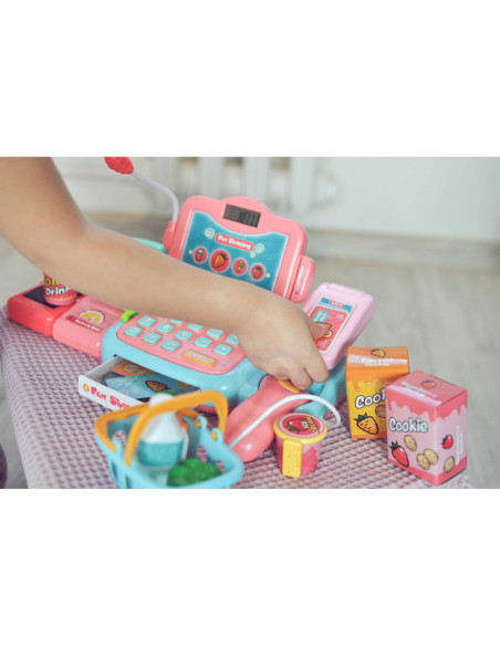 WOOPIE Kasa Sklepowa Dla Dzieci Skaner Waga Mikrofon + 24 Akc.