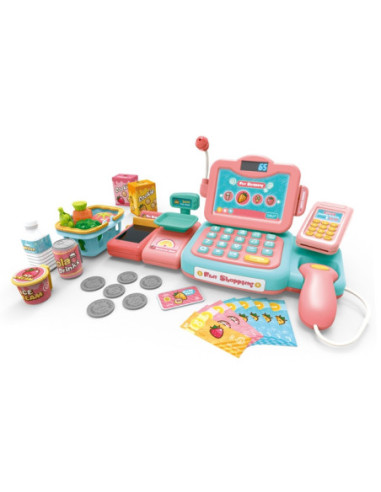 WOOPIE Kasa Sklepowa Dla Dzieci Skaner Waga Mikrofon + 24 Akc.