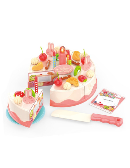 WOOPIE Tort Urodzinowy ze Świecącą Świeczką Owoce 40 el.