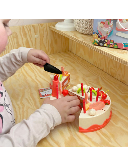 WOOPIE Tort Urodzinowy ze Świecącą Świeczką Owoce 40 el.