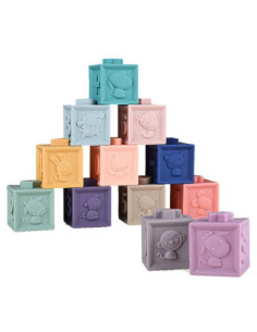 WOOPIE Klocki Sensoryczne Układanka Do Ściskania Dźwięk 12 el. 2