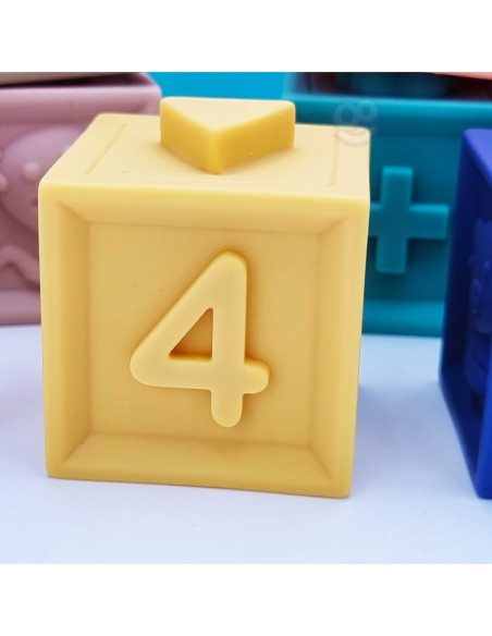 WOOPIE Klocki Sensoryczne Układanka Do Ściskania Dźwięk 12 el.