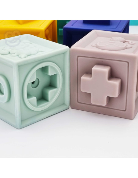 WOOPIE Klocki Sensoryczne Układanka Do Ściskania Dźwięk 12 el.