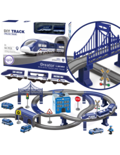 WOOPIE Kolejka  Elektryczna Tor samochodowy Komisariat Policji Helikopter Auta 92 el.