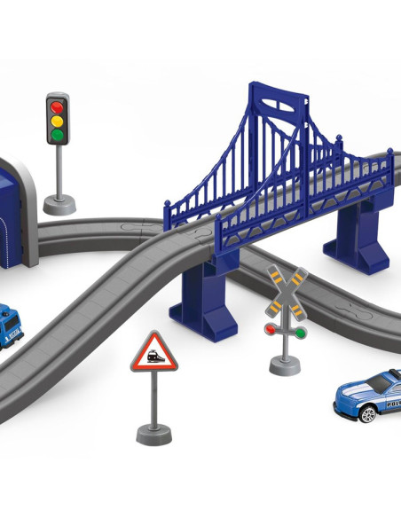 WOOPIE Kolejka  Elektryczna Tor samochodowy Komisariat Policji Helikopter Auta 92 el.
