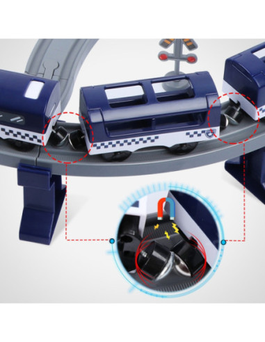 WOOPIE Kolejka  Elektryczna Tor samochodowy Komisariat Policji Helikopter Auta 92 el.