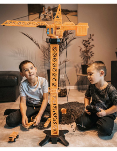 WOOPIE Dźwig Żuraw Zdaline Sterowany R/C Ciężarówka Koparka  + 4 Akc.