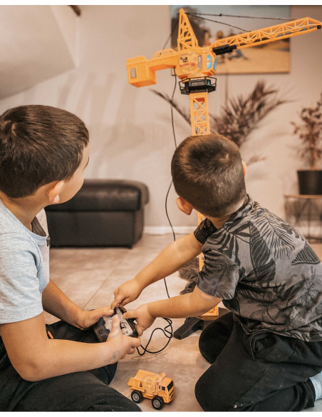 WOOPIE Dźwig Żuraw Zdaline Sterowany R/C Ciężarówka Koparka  + 4 Akc.