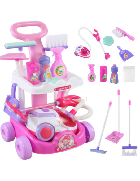 WOOPIE Zestaw do Sprzątania Wózek Odkurzacz Funkcja Ssania + 11 Akc.