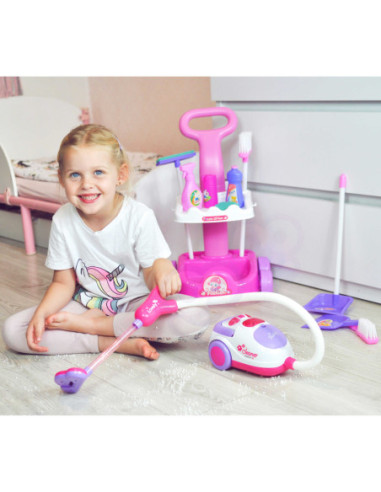 WOOPIE Zestaw do Sprzątania Wózek Odkurzacz Funkcja Ssania + 11 Akc.