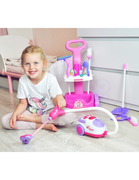 WOOPIE Zestaw do Sprzątania Wózek Odkurzacz Funkcja Ssania + 11 Akc.