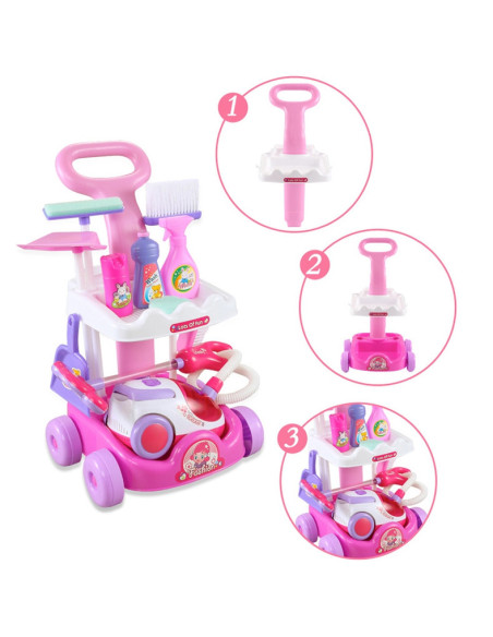 WOOPIE Zestaw do Sprzątania Wózek Odkurzacz Funkcja Ssania + 11 Akc.