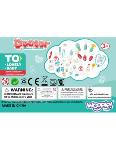 WOOPIE Zestaw Lekarski Mały Lekarza Doktor w Walizce Światło Dźwięk + Akc.