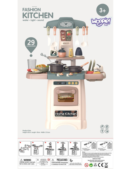 WOOPIE Modna Kuchnia z Obiegiem Wody Palnik Światło Dźwięk + 29 Akc.
