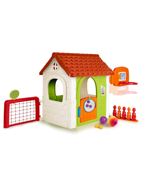 FEBER Dom Aktywności Wielofunkcyjny Domek  6 w 1 z Dołączonymi Grami