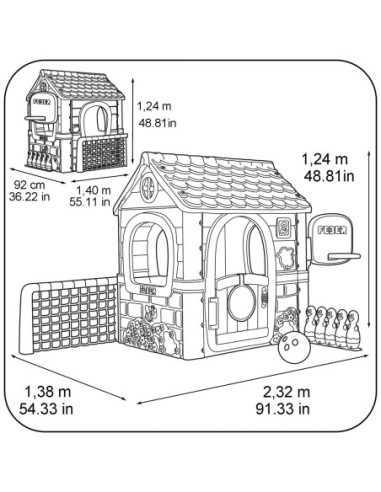 FEBER Dom Aktywności Wielofunkcyjny Domek  6 w 1 z Dołączonymi Grami